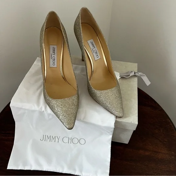 【値下げしました】JIMMY CHOO Romy100 Platinum Ice Pointy Toe Pumps Jimmy Choo Romy Platinum Ice NWT Jimmy Choo Romy